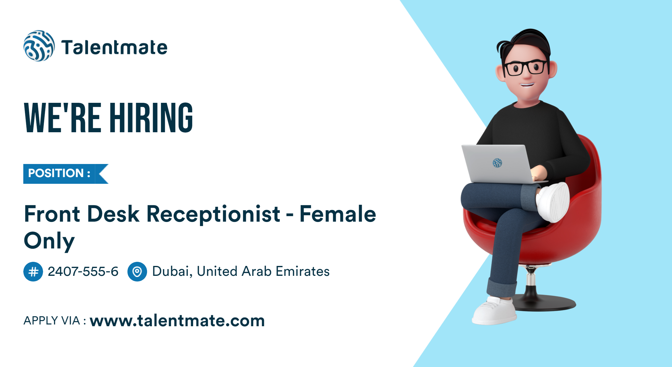 Front Desk Receptionist Female Only Jobs In Dubai United Arab Emirates